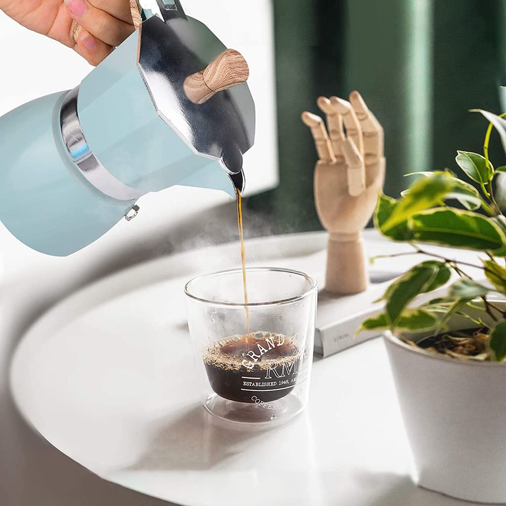 HASTHIP® Moka Pot Coffee Maker 300ml Stovetop Espresso Maker for 6 Cups Coffee Italian Coffee Maker Moka Pot Aluminum Alloy Manual Cuban Coffee Percolator Machine for Cappuccino Latte HASTHIP® Moka Pot Coffee Maker 300ml Stovetop Espresso Maker for 6 Cups Coffee Italian Coffee Maker Moka Pot Aluminum Alloy Manual Cuban Coffee Percolator Machine for Cappuccino Latte